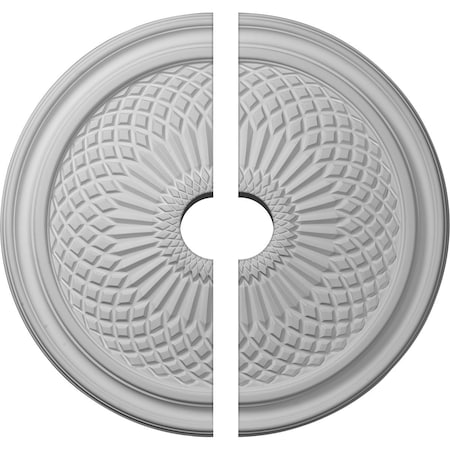 Ekena Millwork Trinity Ceiling Medallion, Two Piece (Fits Canopies up to 3 1/2"), 22"OD x 3 1/2"ID x 1 3/4"P CM22TN2-03500